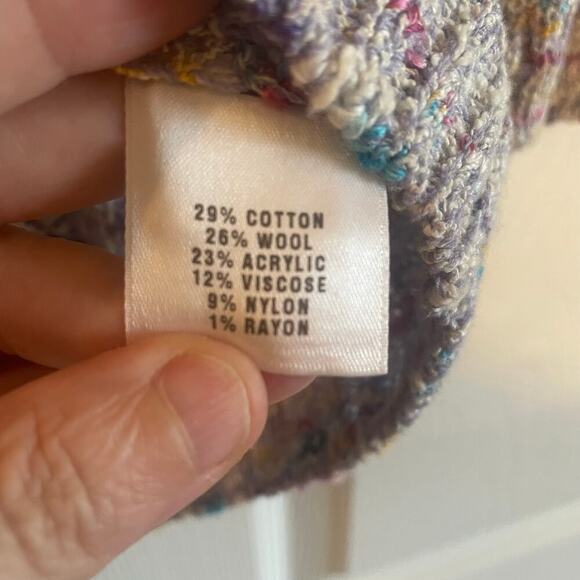 ST JOHN SPORT Multi-Season Blue Multi Open Knit Pullover Sweater PETITE - Picture 4 of 15